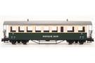 Train Line 45 IIm RhB Vierachs-Plattformwagen ABC 615, grün/beige