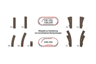 Trix H0 C-Gleis Ergänzungspackung gross