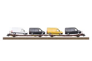 Trix H0 Transwaggon Flachwagen-Paar Laads 800B, VW Crafter, Ep. VI *werkseitig ausverkauft*