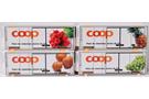 Viessmann H0 Coop/Railcare Kühlcontainer-Set Traube/Kartoffel/Ananas/Radiesschen, 4-tlg.