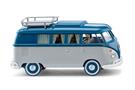 Wiking H0 VW T1 Campingbus, achatgrau/grünblau