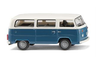 Wiking H0 VW T2b Bus, blaugrau/weiss
