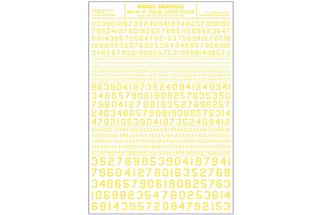 Woodland Decals Zahlen 45° USA Gothic, gelb