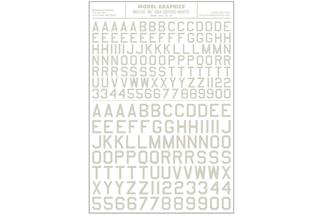 Woodland Decals Zahlen + Buchstaben 45° USA Gothic, weiss