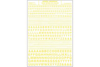 Woodland Decals Zahlen + Buchstaben Gothic R.R., gelb