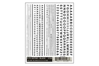 Woodland Decals Zahlen + Buchstaben R.R. Gothic, schwarz