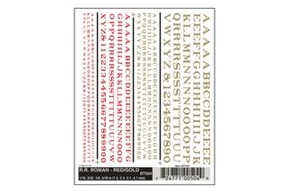 Woodland Decals Zahlen + Buchstaben R.R. Roman, rot/gold