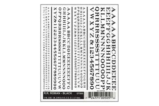 Woodland Decals Zahlen + Buchstaben R.R. Roman, schwarz
