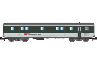 Aare Valley Models N SBB Gepäckagen EW II D, neue Schrift, mit Innenbeleuchtung/Zugschluss