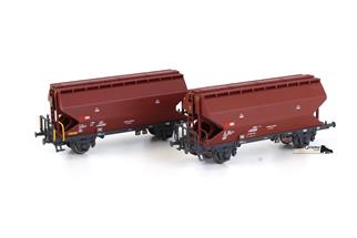 Aare Valley Models N SBB Getreidewagen-Set Tgpps, braun, 2-tlg.