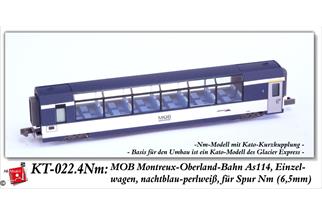 AB-Modell/Kato Nm MOB Panoramawagen As 114, nachtblau/perlweiss