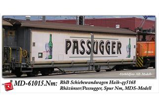 AB-Modell/MDS Nm RhB Schiebewandwagen Haik-qy 5168, Rhäzünser/Passugger