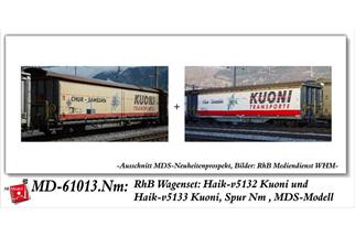 AB-Modell/MDS Nm RhB Schiebewandwagen-Set Haik-v 5132/5133 Kuoni, 2-tlg.