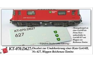 AB-Modell N RhB Decalset zu Kato Ge 4/4 II, Umbeschriftung zu Lok 627