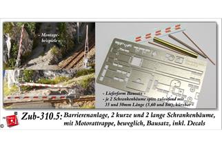 AB-Modell N Schweizer Barrierenanlagen-Set, 2 lange und 2 kurze Schlagbäume, Bausatz