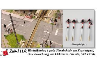 AB-Modell N Wechselblinker, Set mit 4 grossen Signalschirmen, Bausatz