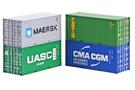 ACME H0 20'-Container-Set CATU/Maersk/CMA CGM/UASC, 4-tlg.