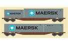 ACME H0 DSB Containerwagen-Set Typ Sgns Maersk, 2-tlg.