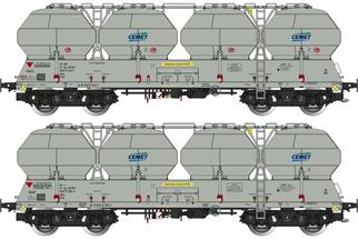 Albert Modell H0 CEMET Zementsilowagen-Set Uacs, grau, Ep. VI, 2-tlg.