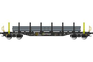 Albert Modell H0 ERR Rungenwagen Smnps, schwarz/gelb, mit Ladung, Ep. VI