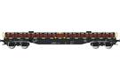 Albert Modell H0 On Rail Flachwagen Smnps, schwarz, mit Ladung, Ep. VI