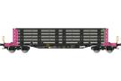 Albert Modell H0 On Rail Rungenwagen Smnps, schwarz/pink, mit Ladung, Ep. VI