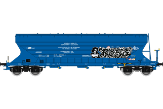 Albert Modell H0 Rail Cargo Hungaria Getreidesilowagen Tagps, blau mit Graffiti, Ep. VI