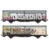 Albert Modell H0 TWA Schiebewandwagen Hbbillns, Graffiti - Rentieren, Ep. VI