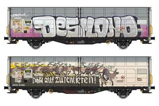 Albert Modell H0 TWA Schiebewandwagen Hbbillns, Graffiti - Rentieren, Ep. VI