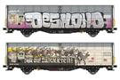 Albert Modell H0 TWA Schiebewandwagen Hbbillns, Graffiti - Rentieren, Ep. VI