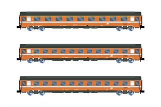 Arnold N FS Personenwagen-Set UIC-Z1, orange C1, Ep. IV-V, 3-tlg.