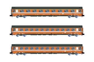 Arnold N FS Personenwagen-Set UIC-Z1, orange C1, Ep. IV-V, 3-tlg.