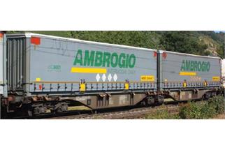 B-Models H0 Ambrogio Doppel-Containertragwagen Sggmrs Ambrogio