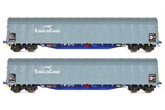 B-Models H0 EuroLuxCargo Schiebeplanenwagen-Set A Rils, 2-tlg.