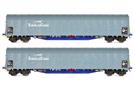 B-Models H0 EuroLuxCargo Schiebeplanenwagen-Set A Rils, 2-tlg.