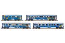 Bemo H0 (DC) RhB Wagenset Arosa-Express AEX, 4-tlg.