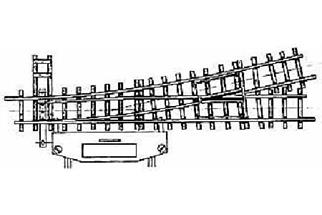 Bemo H0e elektrische Weiche links 147 mm Radius 515, 12°