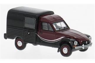 Brekina H0 Citroen Acadiane, dunkelrot/schwarz, 1976
