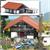 Busch H0 HUF® Haus braun/rot