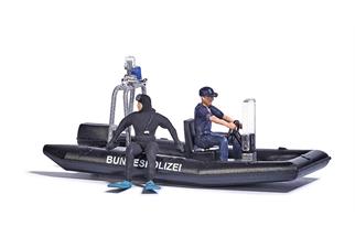 Busch H0 See mit Polizeiboot