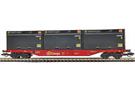 Busch TT DB AG Containertragwagen Sgns 691, Holzschnitzel-Container, Ep. VI