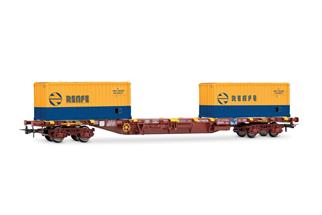 Electrotren H0 RENFE Containertragwagen MMC3, 2x20' RENFE, Ep. IV