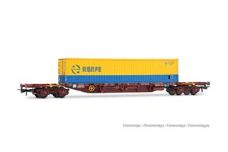 Electrotren H0 RENFE Containertragwagen MMC3, 40'-Container, Ep. IV