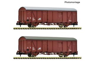Fleischmann N (DC) DR 2-tlg. Set: Gedeckte Güterwagen, DR