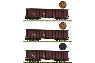 Fleischmann N ÖBB Hochbordwagen-Set Eanos, Ep. VI, 3-tlg.