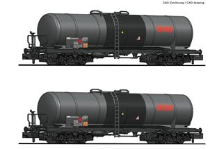 Fleischmann N ÖBB Kesselwagen-Set Uahs, ÖMV, Ep. IV-V, 2-tlg.