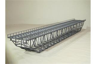 Hack H0 KU120-2 Unterzug-Kastenbrücke, 120 x 13.5 x 12.5 cm, 2-gleisig, 64 mm Gleisabstand
