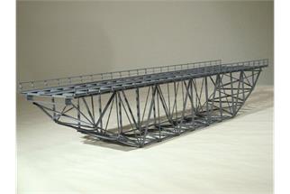 Hack H0 KU60-2 Unterzug-Kastenbrücke, 60 x 13.5 x 12.5 cm, 2-gleisig, 64 mm Gleisabstand