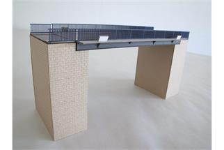 Hack H0 LT18 Strassen-Blechträgerbrücke mit Widerlager, 18.6 x 10.7 x 2.3 cm