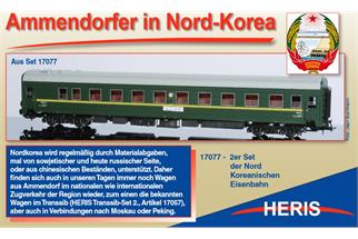 Heris H0 Wagenset der nordkoreanischen Eisenbahn, 2-tlg.